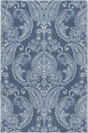 Grantsnor Transitional Navy/Aqua Area Rug
